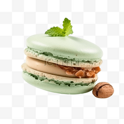 马卡龙饼干图片_马卡龙蛋糕甜品绿色透明