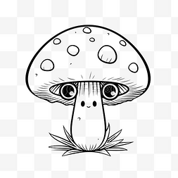着色页 可爱的动漫蘑菇 着色页 轮