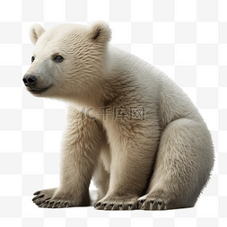 北极熊可爱动物白底透明