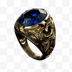 首饰戒指蓝宝石镶嵌质感