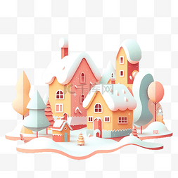 房子雪人图片_圣诞节下雪的房子