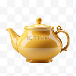 茶壶造型图片_造型各色茶壶元素立体免抠图案