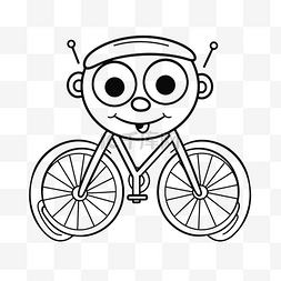 page图片_bug riding a bike vector coloring page 一个