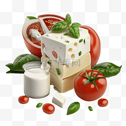 草莓番茄图片_3d食物番茄草莓蛋糕立体效果