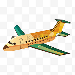 卡通绿色飞机图片_飞机黄绿色图案