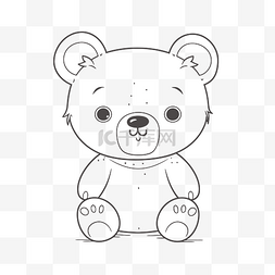 可爱的小泰迪熊着色页或页面设计