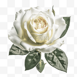 白色月季图片_白玫瑰叶子爱情透明