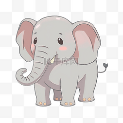 大象卡通可爱扁平插画