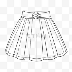 儿童配衣服的图片_画一条带腰带轮廓草图的裙子 向