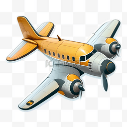 卡通折纸小飞机图片_飞机黄白色图案