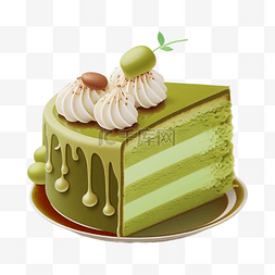 party彩色图片_抹茶切块蛋糕甜品图