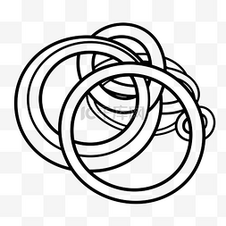 黑色和白色圆圈 oring 绘图轮廓草