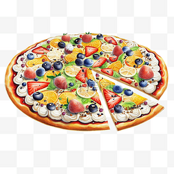 水果披萨图片_披萨切开水果味