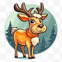 红鼻子驯鹿鲁道夫图片_圣诞节圣诞驯鹿森林图案