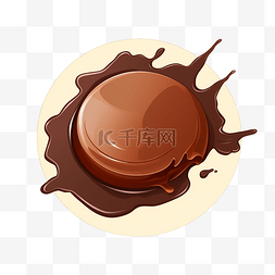 卡通融化巧克力图片_巧克力巧克力酱可爱卡通
