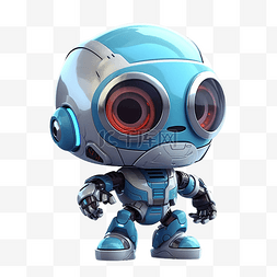 机器人科技蓝色3d