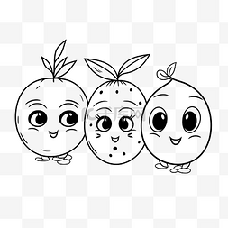 苹果种子图片_可爱的水果着色页与三个苹果轮廓