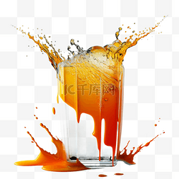 创意饮料图片_冰镇橙汁创意艺术摄影图