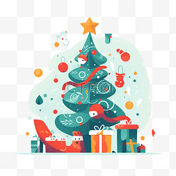 圣诞树挂件插画装饰