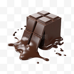 美味的巧克力块图片_巧克力甜品方块
