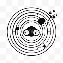 黑白螺旋图片_描绘螺旋环轮廓草图的黑白设计 