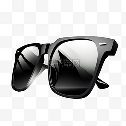 太阳眼镜黑色白底透明