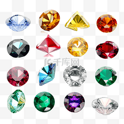 各种各样的钻石珠宝宝石系列