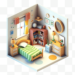 房间模型3d可爱温馨图案