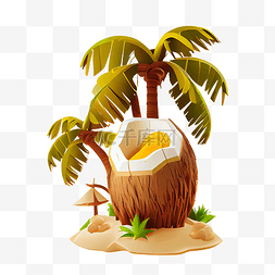 夏季椰子树沙滩