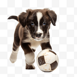 边境图片_可爱的宠物边境牧羊犬在玩足球游