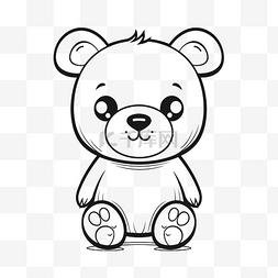 深棕色泰迪熊图片_可爱的泰迪熊着色页轮廓素描 向