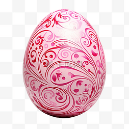 复活节彩蛋PNG上的粉色和曲线线画