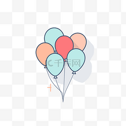 气球上的字图片_里面有数字的气球的彩色线条图像