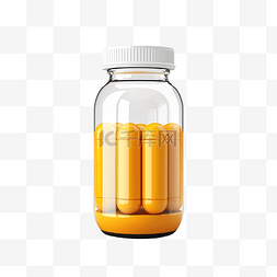 藥丸图片_药胶囊瓶的 3d 插图