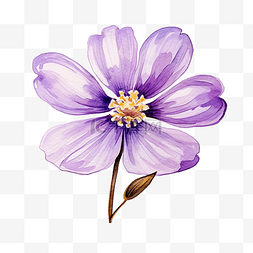 可爱的紫色花朵固定贴纸油画