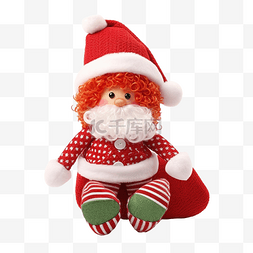 穿着长袜的红发卷曲圣诞侏儒