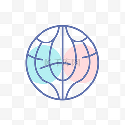 蓝色的地球图标 向量