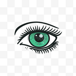 绿色睫毛的眼睛图画 向量