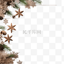 空木框图片_圣诞贺卡，白色木质上有复制空间
