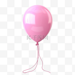 天猫装饰带图片_粉色氦气球，带绳索隔离背景