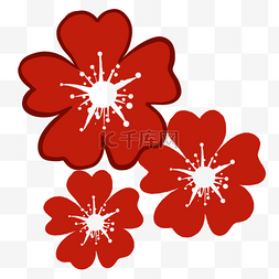 梅花剪纸图片_春节兔年中国新年红色剪纸梅花装