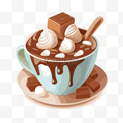 热巧克力杯图片_热巧克力和棉花糖