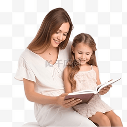 读书图片_妈妈给女儿读书