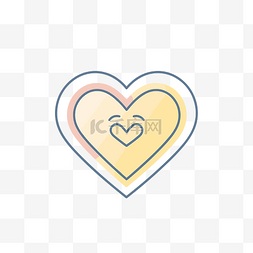 一颗黄色的心图片_一颗心的插图，里面有一颗黄色和