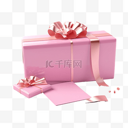 3d 渲染礼物与信封粉红色庆祝母亲