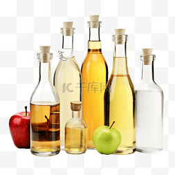 大套件各种玻璃瓶装液体苹果醋