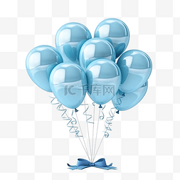 广告背景发光图片_3d 渲染蓝色气球与发光的爸爸父亲