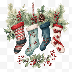 礼品带图片_带着袜子的圣诞快乐问候