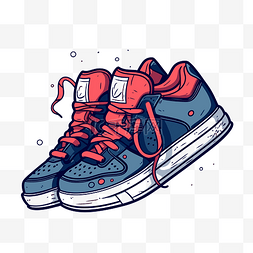 运动鞋剪贴画插画概念运动鞋与卡