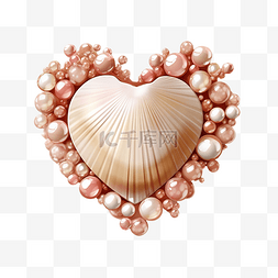 心与贝壳图像磁带 PNG